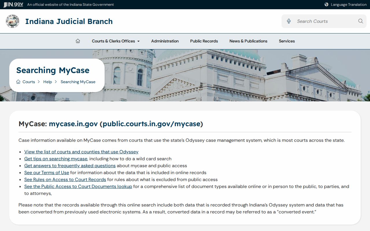 Union County court docket access guidance in MyCase Help